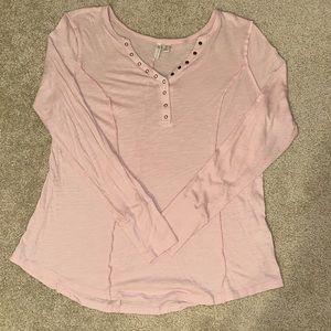 Cato’s long sleeve pink top. Color: light pink. Size: M.